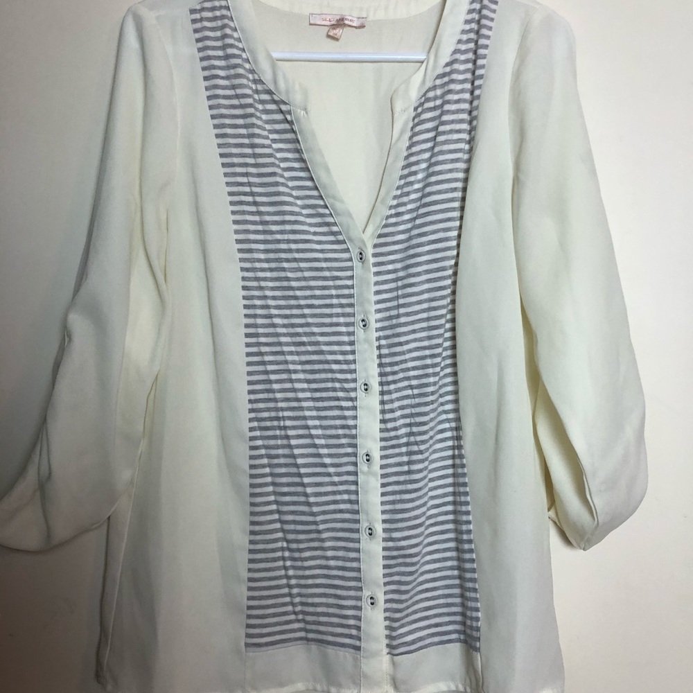 Cream button up blouse